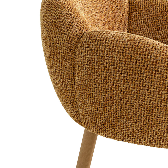 Lorca Natural Dining Chair - Honeycomb Ochre