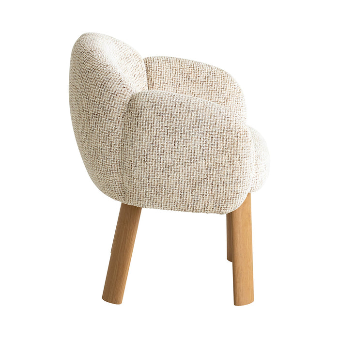Lorca Natural Dining Chair - Honeycomb White