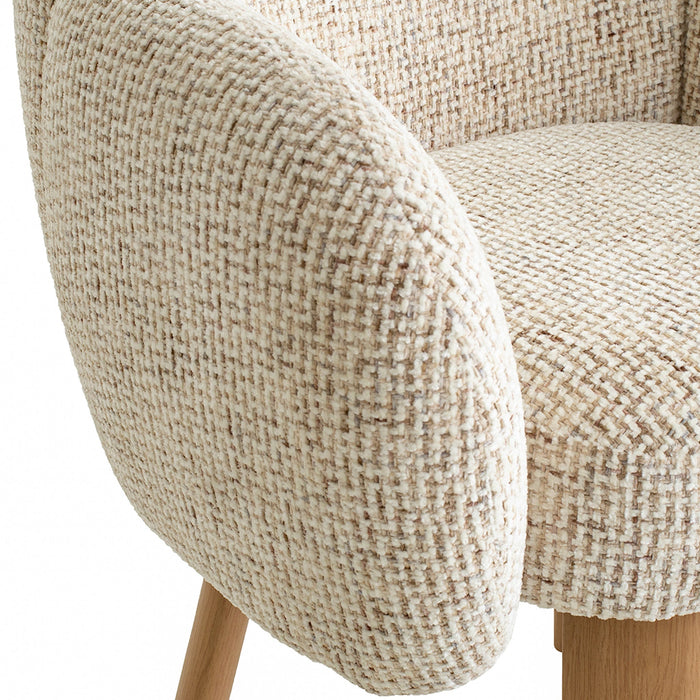 Lorca Natural Dining Chair - Honeycomb White