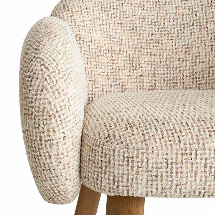 Lorca Natural Dining Chair - Honeycomb White