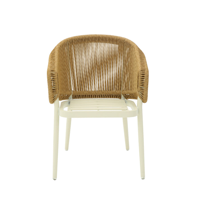 Veloria Rattan Outdoor Dining Chair - Beige Cushion