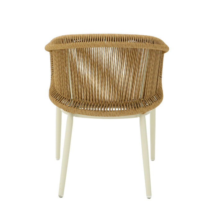 Veloria Rattan Outdoor Dining Chair - Beige Cushion
