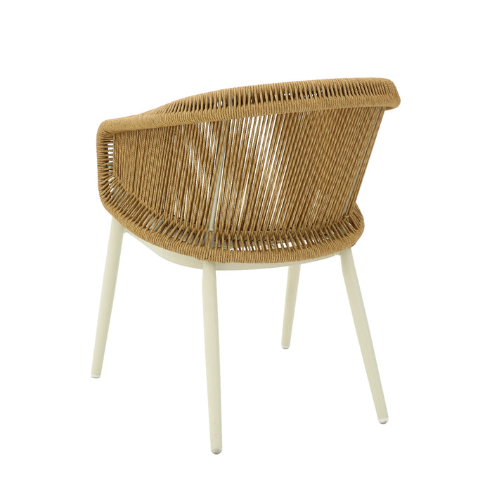 Veloria Rattan Outdoor Dining Chair - Beige Cushion