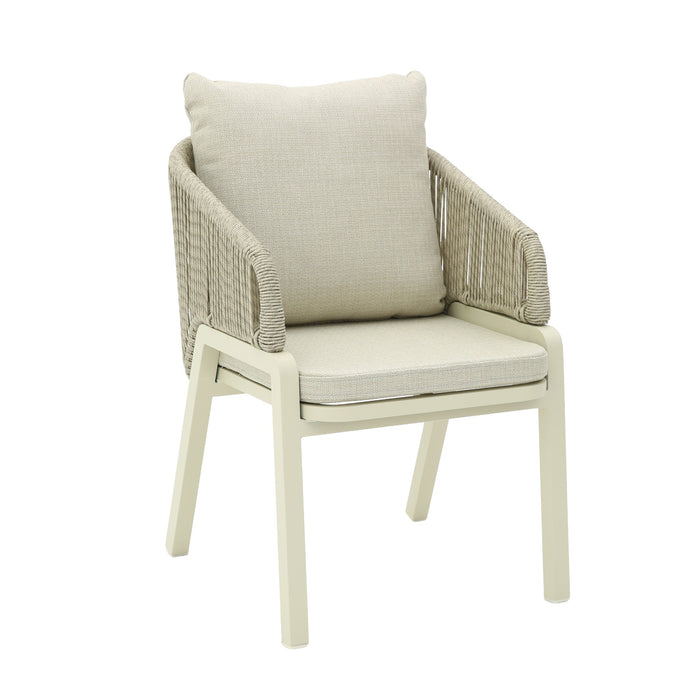 Set of 2 - Tivaro Grey Rattan Outdoor Dining Chair - Grey Cushion