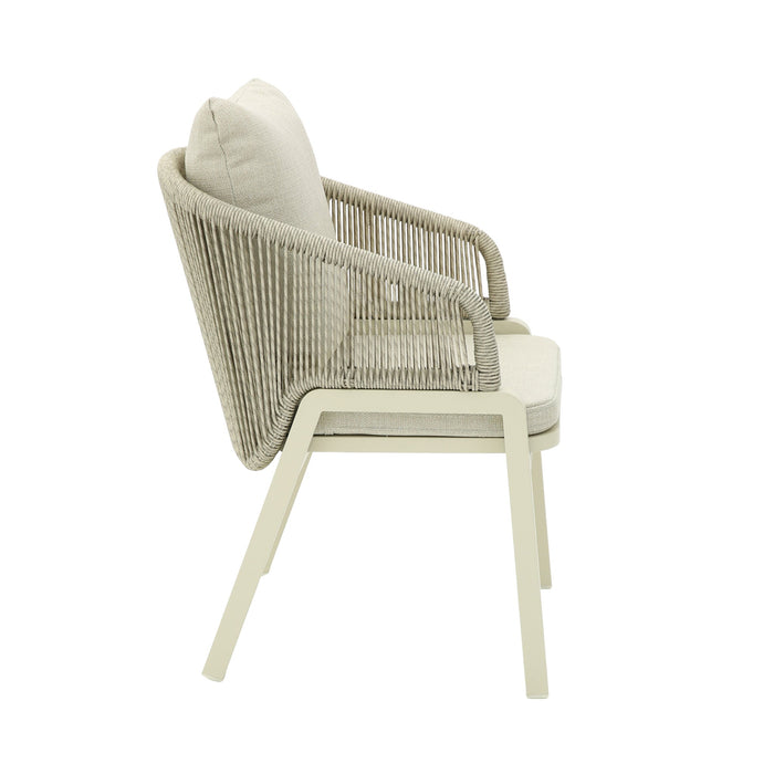 Set of 2 - Tivaro Grey Rattan Outdoor Dining Chair - Grey Cushion