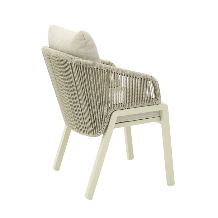 Set of 2 - Tivaro Grey Rattan Outdoor Dining Chair - Grey Cushion