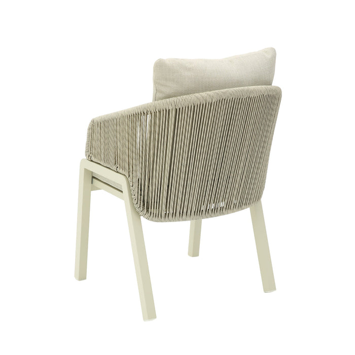 Set of 2 - Tivaro Grey Rattan Outdoor Dining Chair - Grey Cushion