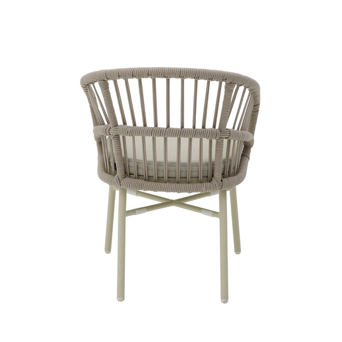 Set of 2 - Tervina Rattan Outdoor Dining Chair - Beige Cushion