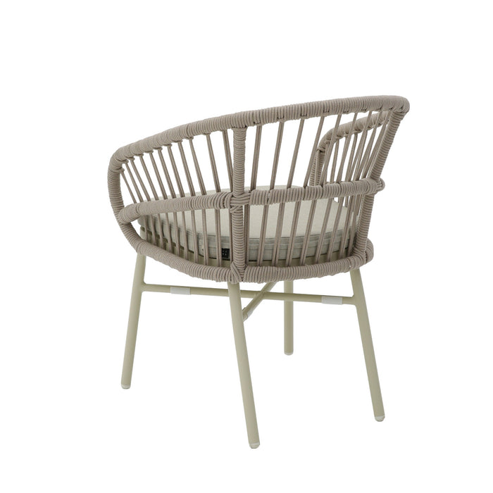 Set of 2 - Tervina Rattan Outdoor Dining Chair - Beige Cushion