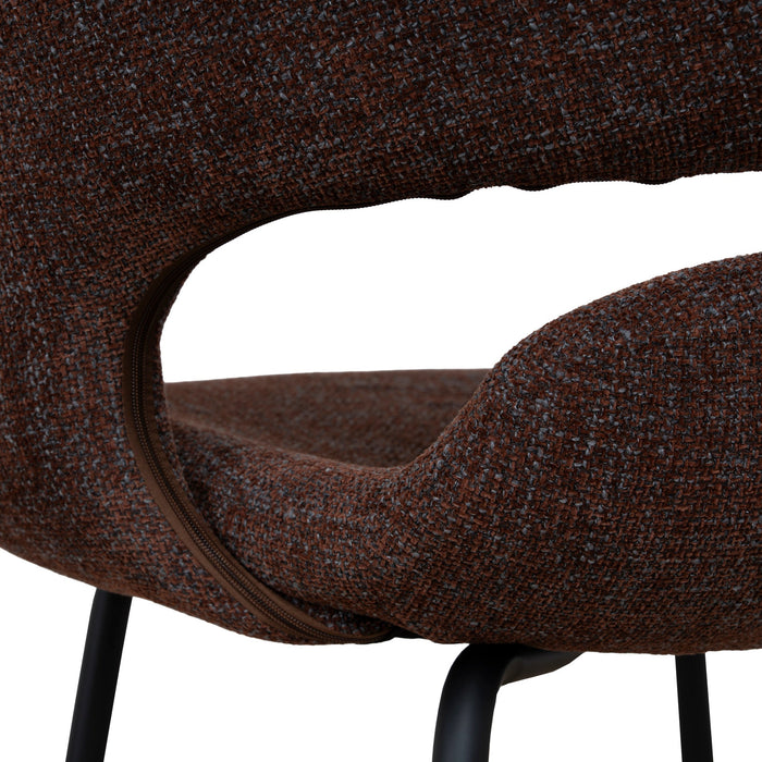 Dalca Black Dining Chair - Moss Brown (Set of 2)