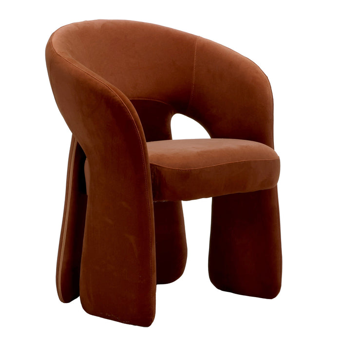 Undine Fabric Dining Chair - Burnt Brown