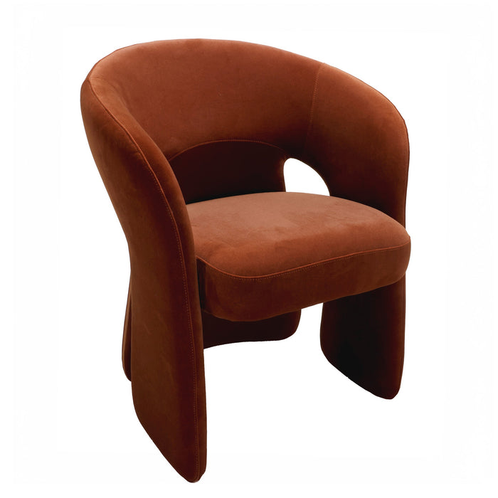 Undine Fabric Dining Chair - Burnt Brown