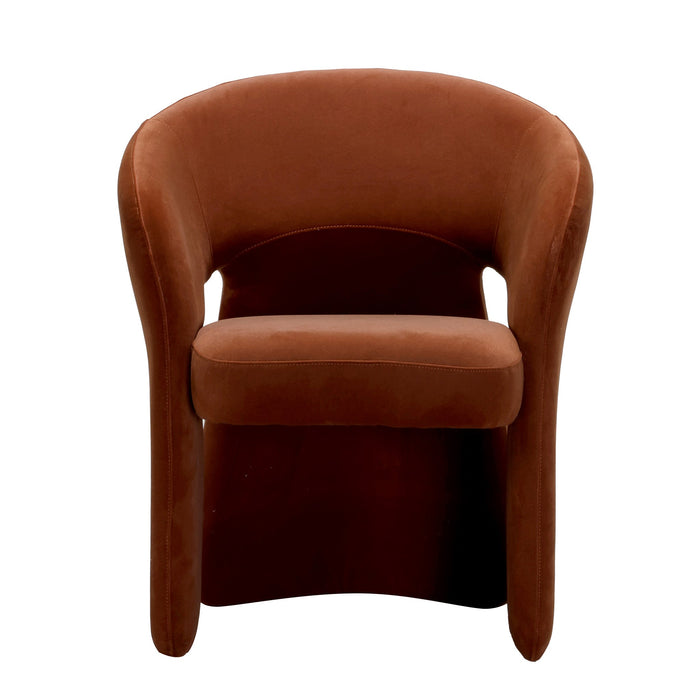 Undine Fabric Dining Chair - Burnt Brown