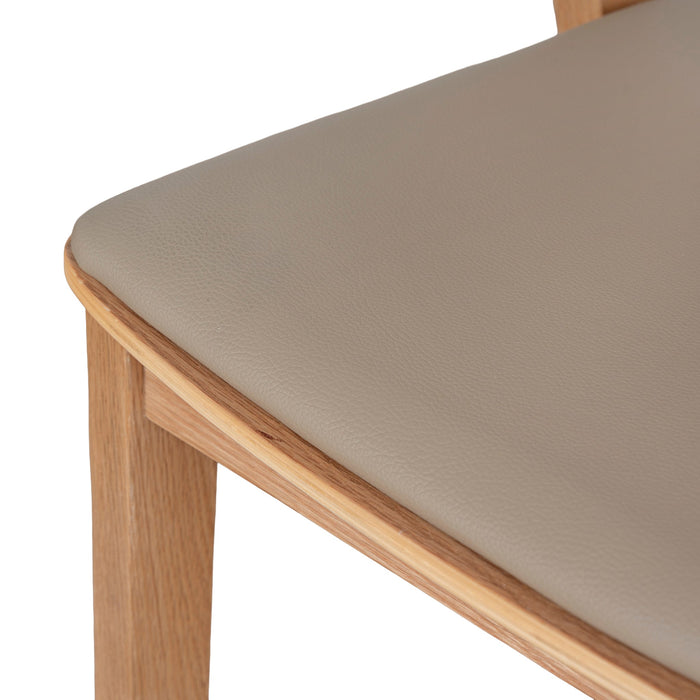 Set of 2 - Davis Natural Dining Chair - Latte Seat