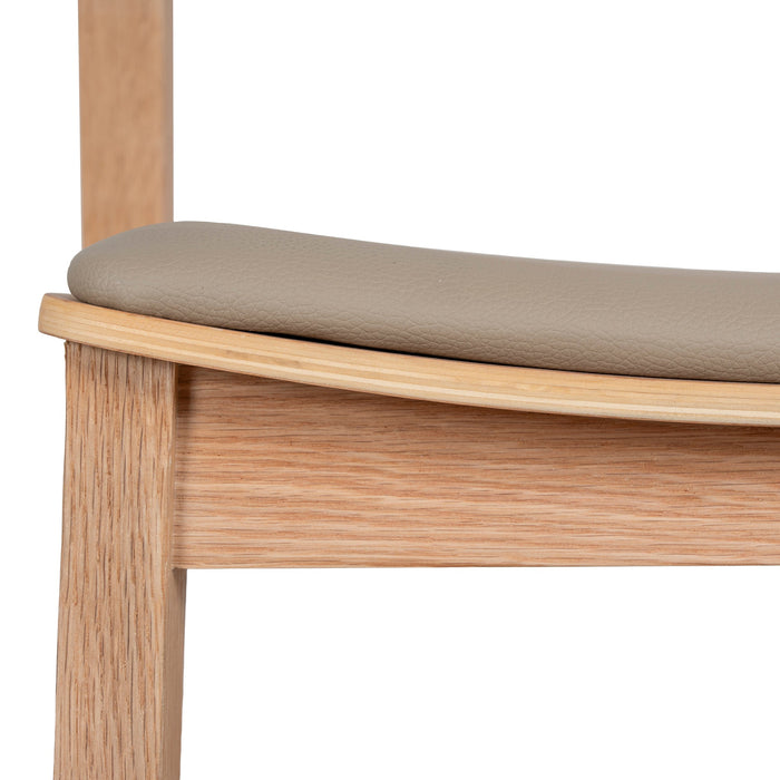 Set of 2 - Davis Natural Dining Chair - Latte Seat