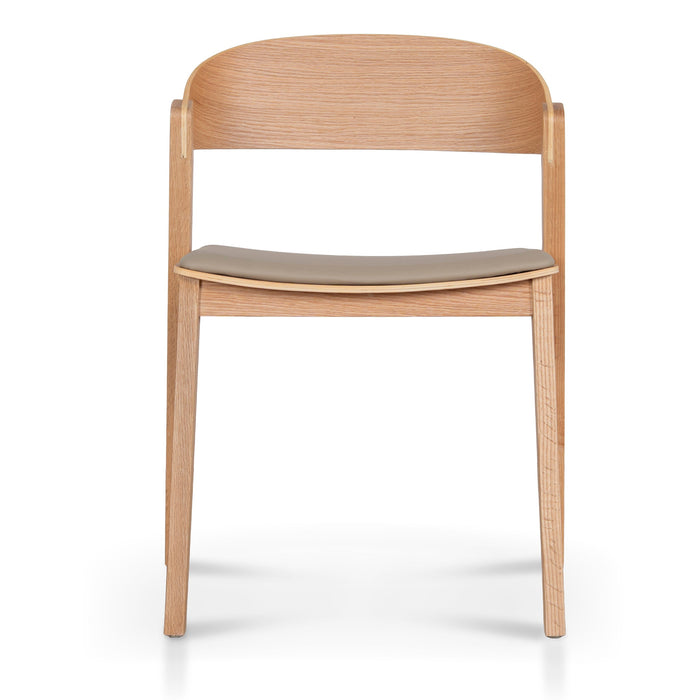 Set of 2 - Davis Natural Dining Chair - Latte Seat