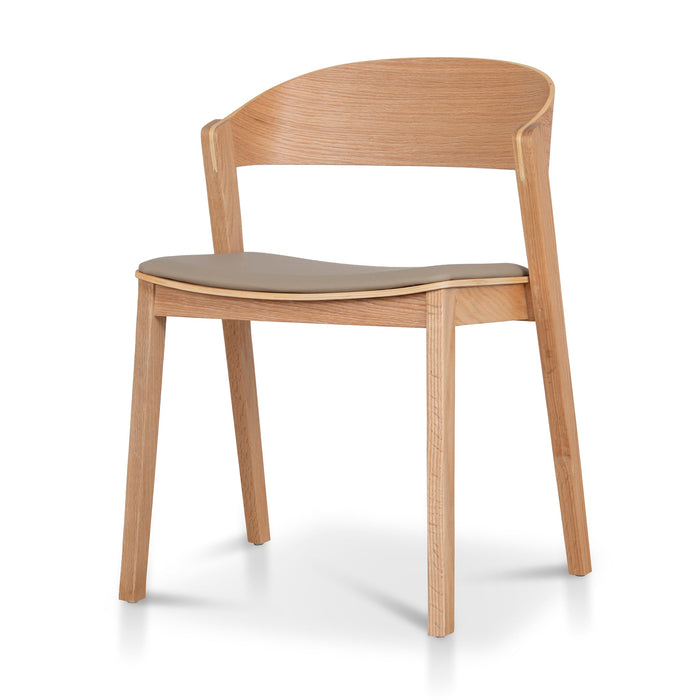 Set of 2 - Davis Natural Dining Chair - Latte Seat