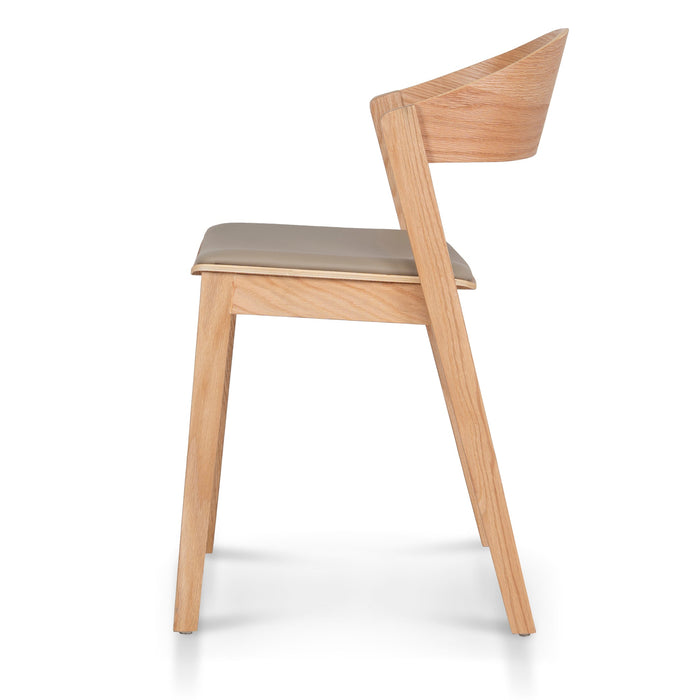 Set of 2 - Davis Natural Dining Chair - Latte Seat