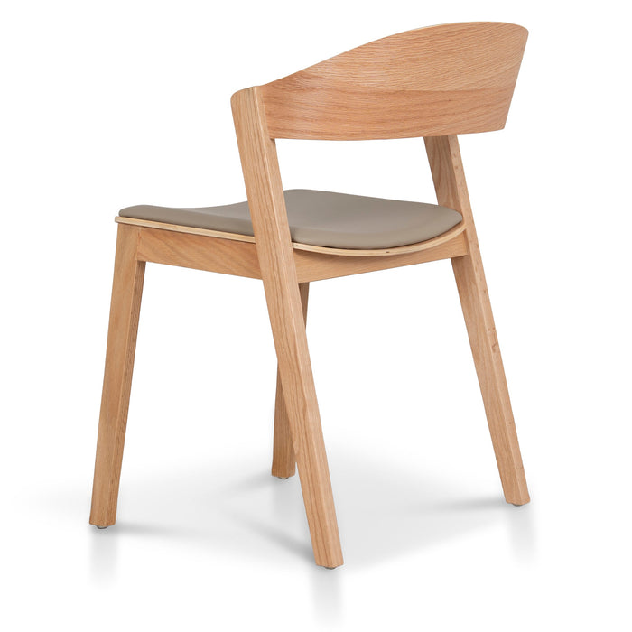 Set of 2 - Davis Natural Dining Chair - Latte Seat
