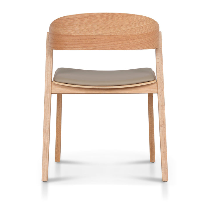 Set of 2 - Davis Natural Dining Chair - Latte Seat