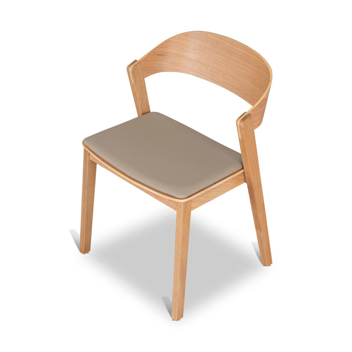Set of 2 - Davis Natural Dining Chair - Latte Seat