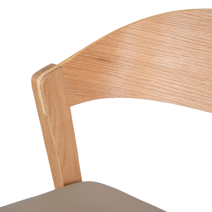 Set of 2 - Davis Natural Dining Chair - Latte Seat