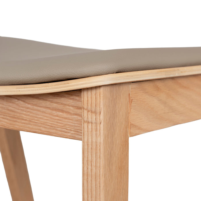 Set of 2 - Davis Natural Dining Chair - Latte Seat