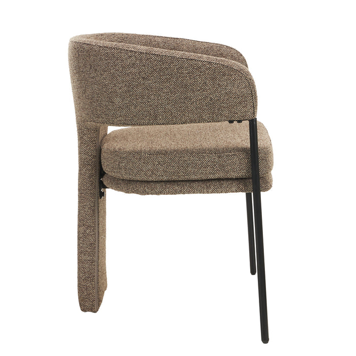 Lorvain Fabric Dining Chair - Cobble Chocolate (Set of 2)