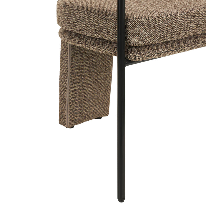 Lorvain Fabric Dining Chair - Cobble Chocolate (Set of 2)