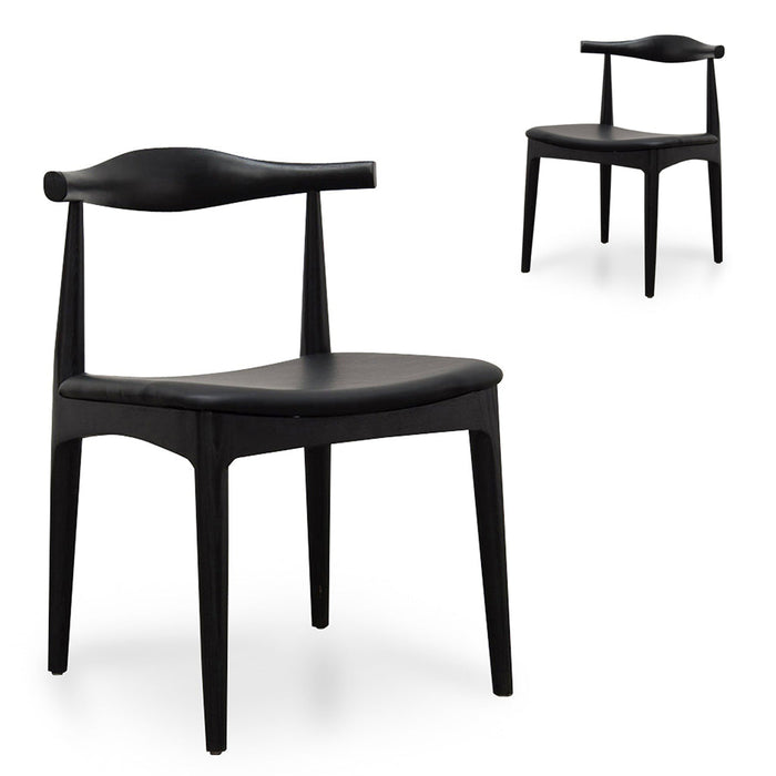 CDC183-SD Elbow Dining Chair - Black (Set of 2)