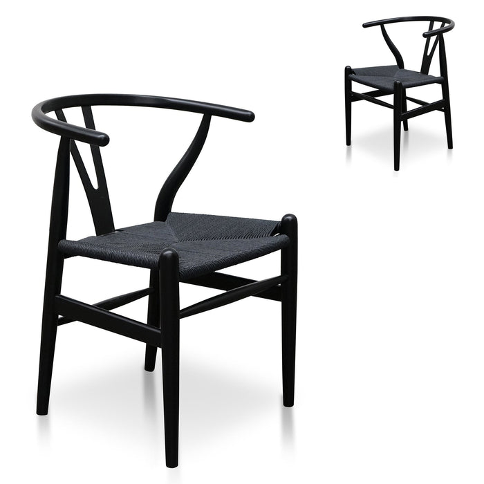 CDC2718-SD Cord Dining Chair - Full Black (Set of 2)