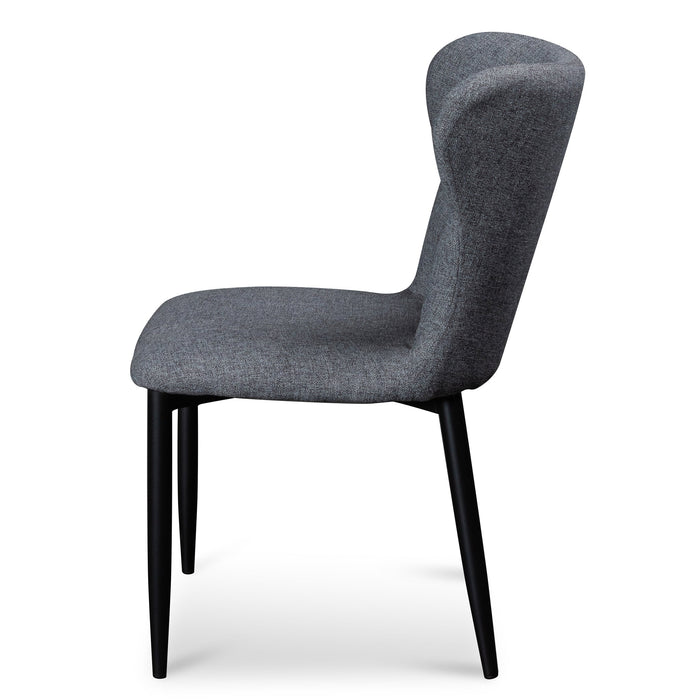 CDC6114-ST Fabric Dining Chair - Pebble Grey with Black Legs (Clearance)