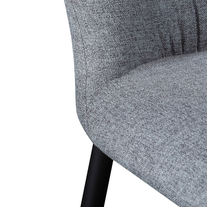 CDC6114-ST Fabric Dining Chair - Pebble Grey with Black Legs (Clearance)