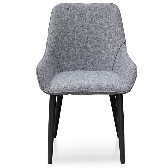 CDC6122-ST Dining Chair - Pebble Grey Fabric with Black Legs (Set of 2)