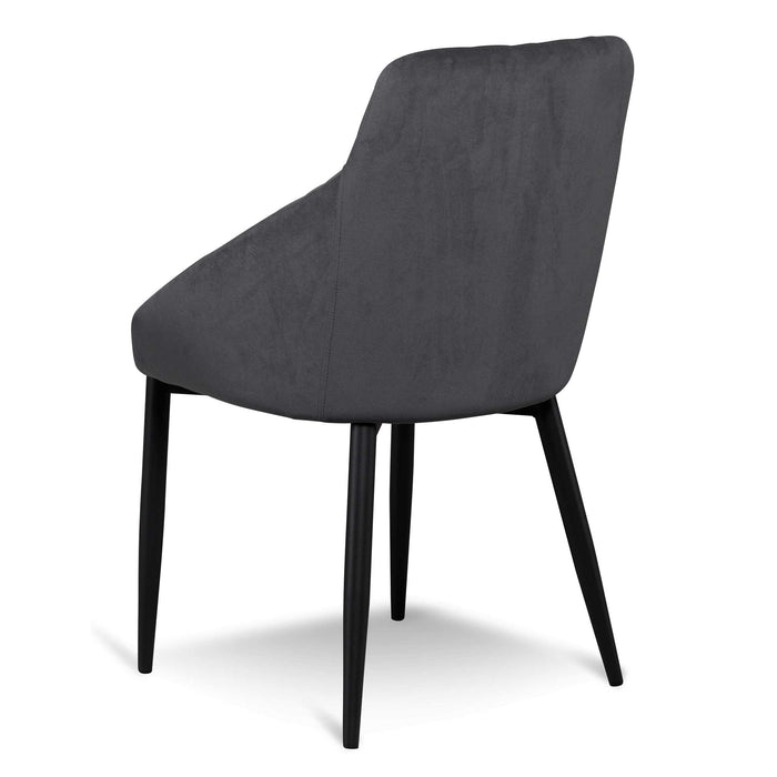 CDC6571-ST Dining Chair - Grey Velvet in Black Legs (Set of 2)