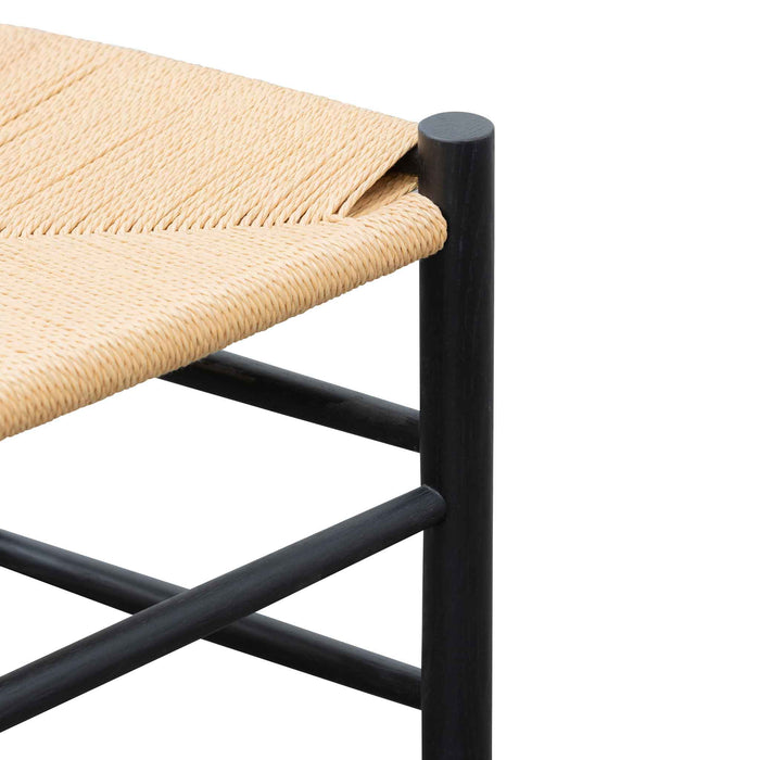 Erika Rattan Black Dining Chair - Natural Seat (Set of 2)