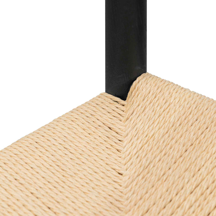 Erika Rattan Black Dining Chair - Natural Seat (Set of 2)