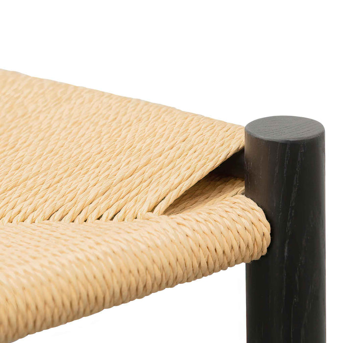 Erika Rattan Black Dining Chair - Natural Seat (Set of 2)