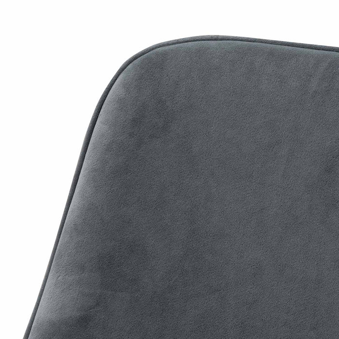 CDC6676-ST Fabric Dining Chair - Grey Velvet in Black Legs (Set of 2)