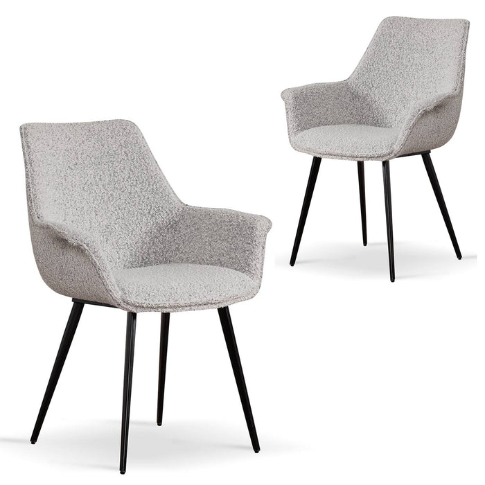 CDC6876-SE - Dining Chair - Moonlit Pepper Boucle (Set of 2)