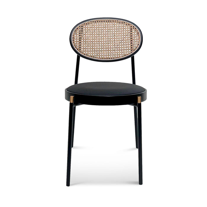 CDC6885-SD Fabric Natural Rattan Dining Chair - Black