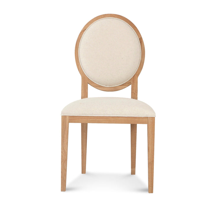 CDC8011-LJ Light Beige Fabric Dining Chair - Natural Frame (Set of 2)