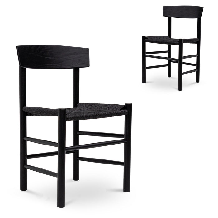 CDC8014-OW Rattan Dining Chair - Full Black (Set of 2)