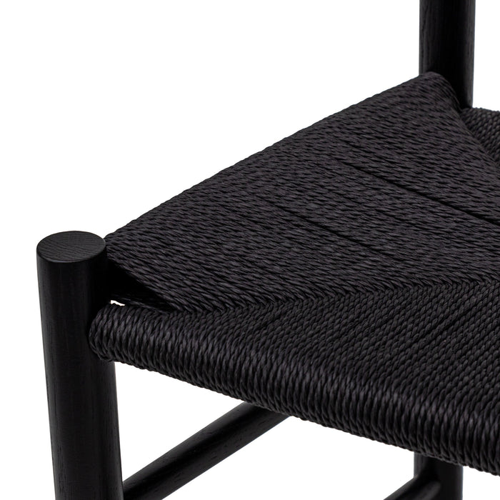 CDC8014-OW Rattan Dining Chair - Full Black (Set of 2)