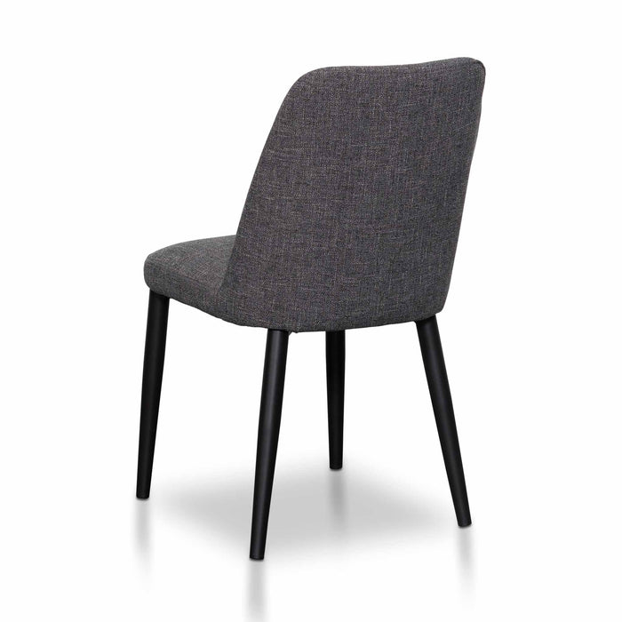 CDC8045-ST Fabric Dining Chair - Dark Grey with Black Legs (Set of 2)