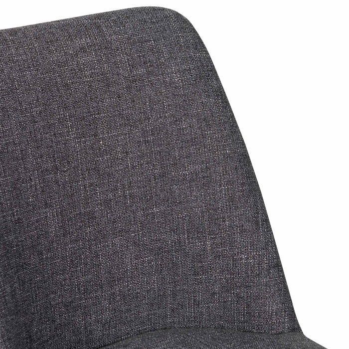 CDC8045-ST Fabric Dining Chair - Dark Grey with Black Legs (Set of 2)