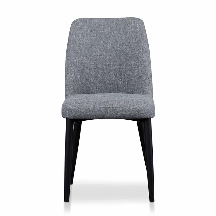 CDC8046-ST Fabric Dining Chair - Pebble Grey in Black Legs (Set of 2)