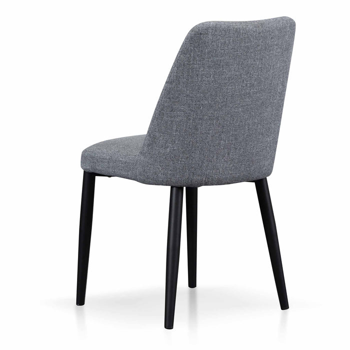 CDC8046-ST Fabric Dining Chair - Pebble Grey in Black Legs (Set of 2)