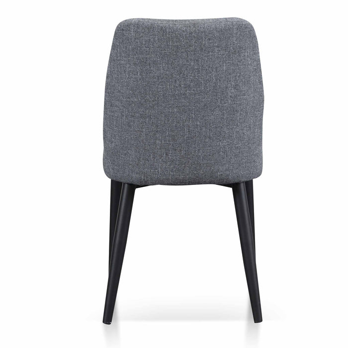 CDC8046-ST Fabric Dining Chair - Pebble Grey in Black Legs (Set of 2)