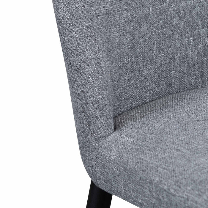 CDC8046-ST Fabric Dining Chair - Pebble Grey in Black Legs (Set of 2)